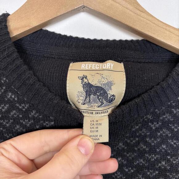 Refectory Wool Blend Grey Sweater Size: M | Academic, Elbow Pads - Picture 7 of 7